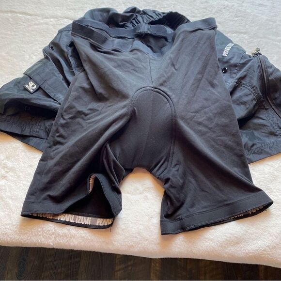 Pearl Izumi Black Nylon Cycling Shorts With Underlying Padded Short Size Large - Picture 5 of 13